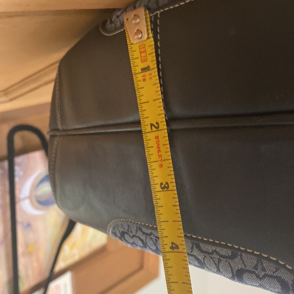 Coach Navy fabric and leather hand bag - Picture 15 of 16